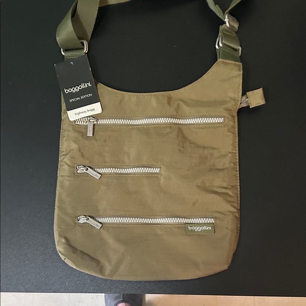 Baggallini Khaki Messenger Bag